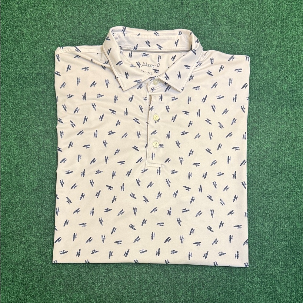 MINT Johnnie-O All Over Navy Logo Print (White / Size XL)